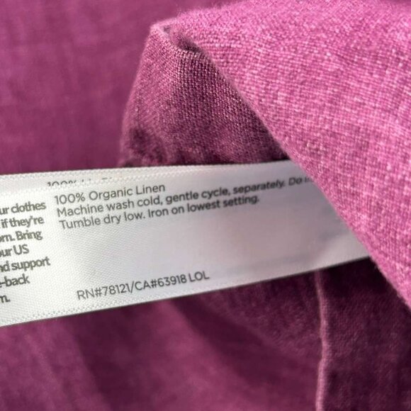 Eileen Fisher Women's Small 100% Organic Linen Long Sleeve Pink Tunic Shirt Top - Picture 5 of 11